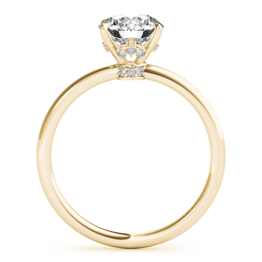 Secret Halo Round Diamond Solitaire Engagement Ring-VIRABYANI